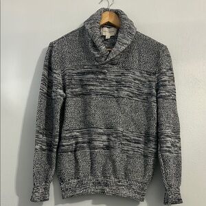 Sun + Stone Navy Blue Turtleneck Sweater with Classic Fit